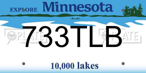 733TLB Minnesota License Plate