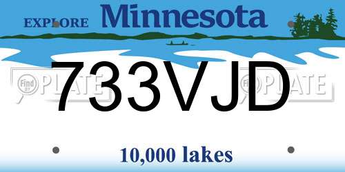 733VJD Minnesota License Plate