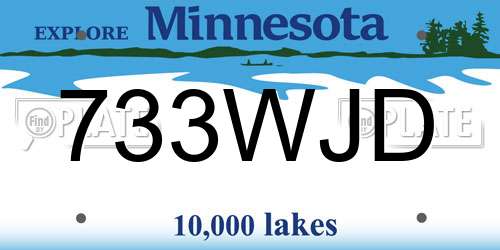 733WJD Minnesota License Plate