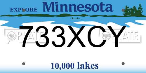 733XCY Minnesota License Plate