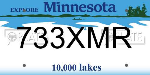 733XMR Minnesota License Plate