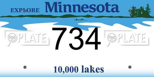 734 Minnesota License Plate