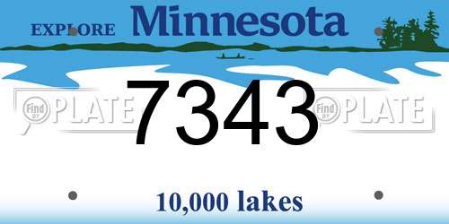 7343 Minnesota License Plate