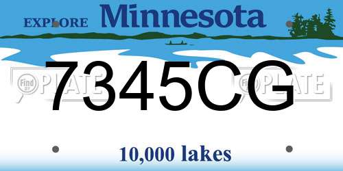 7345CG Minnesota License Plate