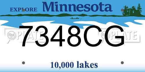 7348CG Minnesota License Plate