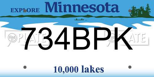 734BPK Minnesota License Plate