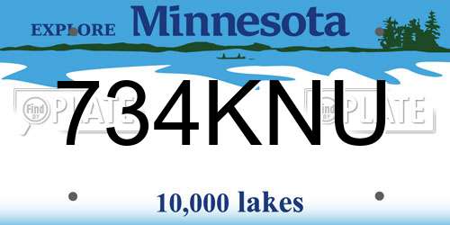 734KNU Minnesota License Plate