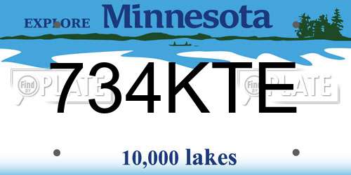734KTE Minnesota License Plate