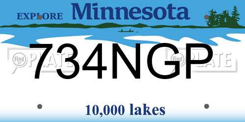 734NGP Minnesota License Plate