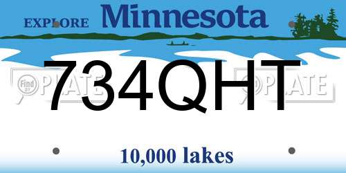 734QHT Minnesota License Plate