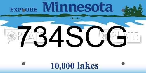 734SCG Minnesota License Plate