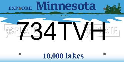 734TVH Minnesota License Plate