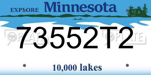 73552T2 Minnesota License Plate