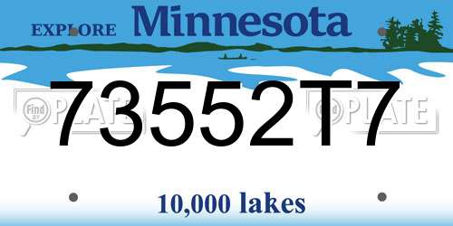 73552T7 Minnesota License Plate