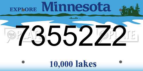 73552Z2 Minnesota License Plate