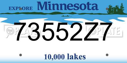 73552Z7 Minnesota License Plate