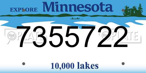7355722 Minnesota License Plate