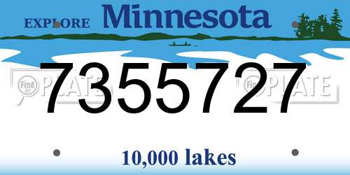 7355727 Minnesota License Plate