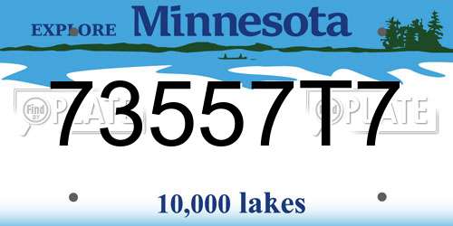 73557T7 Minnesota License Plate
