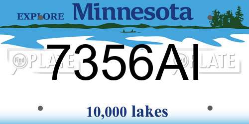 7356AI Minnesota License Plate