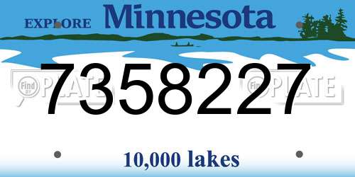 7358227 Minnesota License Plate