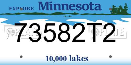 73582T2 Minnesota License Plate