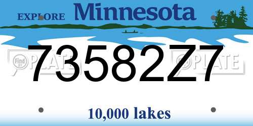 73582Z7 Minnesota License Plate