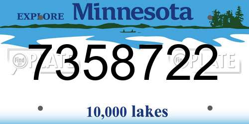 7358722 Minnesota License Plate