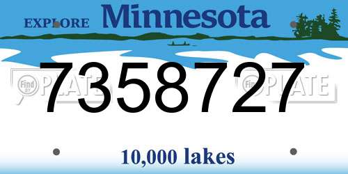7358727 Minnesota License Plate