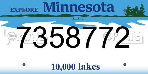 7358772 Minnesota License Plate