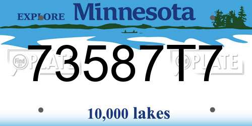 73587T7 Minnesota License Plate