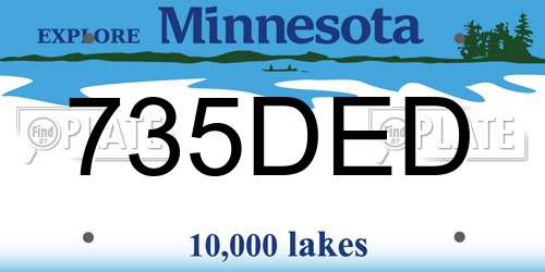 735DED Minnesota License Plate