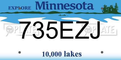 735EZJ Minnesota License Plate