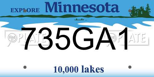 735GA1 Minnesota License Plate