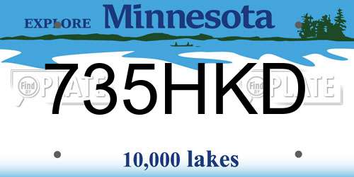735HKD Minnesota License Plate