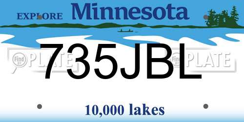 735JBL Minnesota License Plate