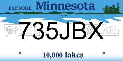 735JBX Minnesota License Plate
