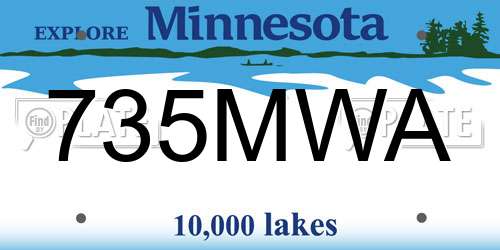 735MWA Minnesota License Plate