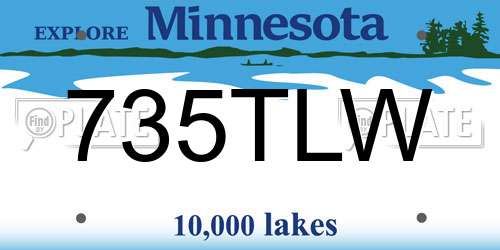 735TLW Minnesota License Plate