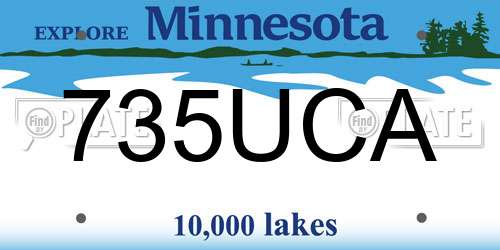735UCA Minnesota License Plate