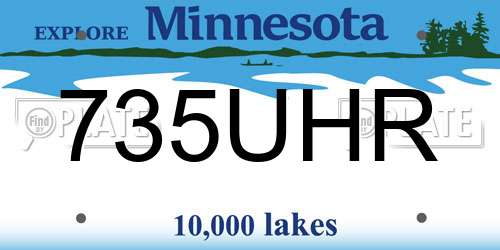 735UHR Minnesota License Plate
