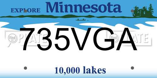 735VGA Minnesota License Plate