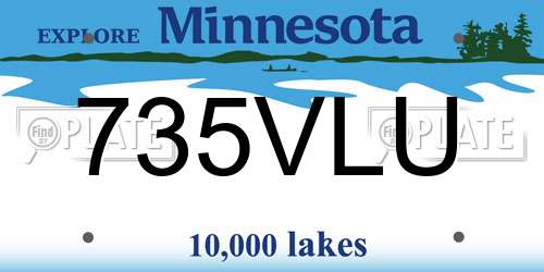 735VLU Minnesota License Plate