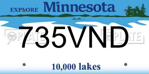 735VND Minnesota License Plate