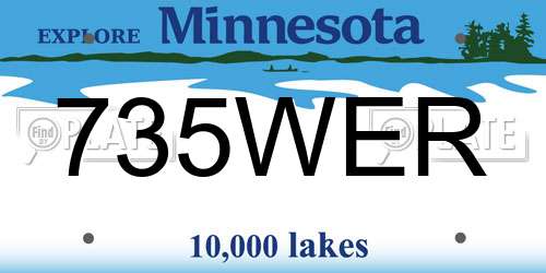 735WER Minnesota License Plate