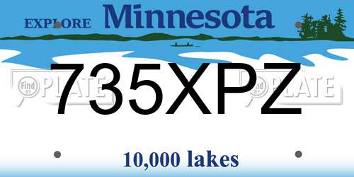 735XPZ Minnesota License Plate