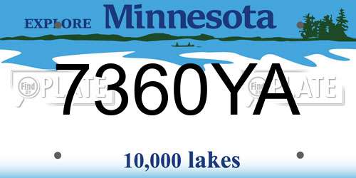 7360YA Minnesota License Plate