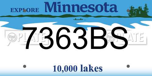 7363BS Minnesota License Plate