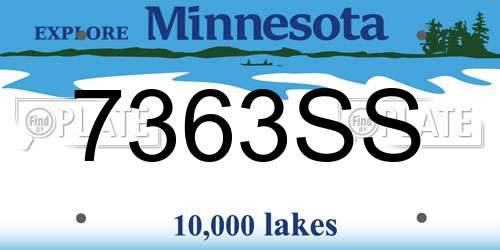 7363SS Minnesota License Plate