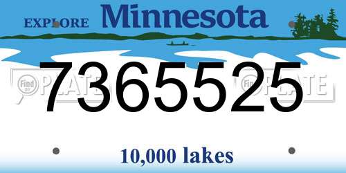 7365525 Minnesota License Plate